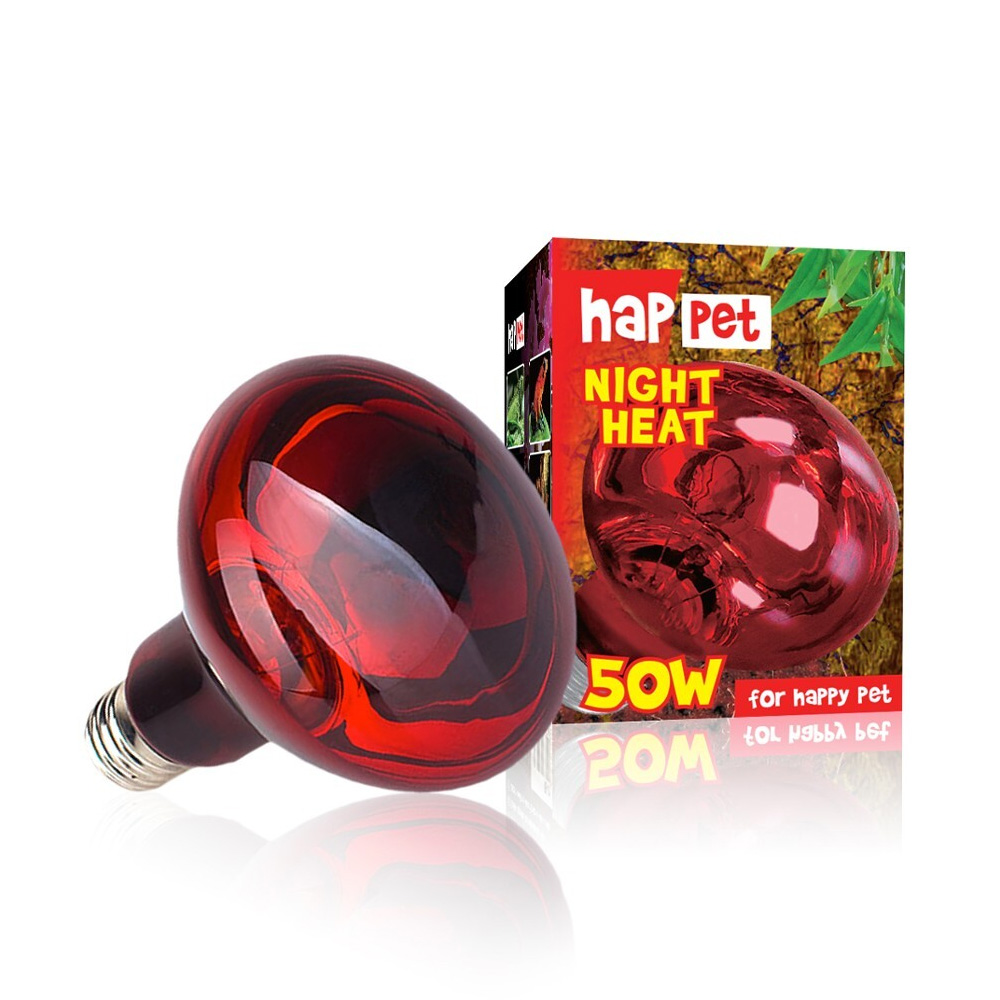 Żarówka nocna Night Heat Red 50W do terrarium dla gadów Happet Terra E27